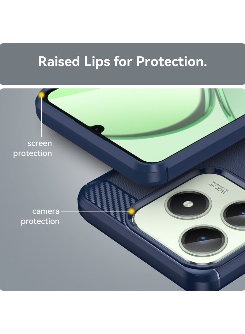 for realme C61 4G/ C63 4G Case Cover, High Quality Slim and Lightweight Brushed Comfortable TPU Soft Feel Cell Phone Protective Case for realme C61 4G/ C63 4G, Blue - Image 5
